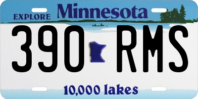 MN license plate 390RMS