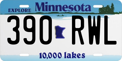 MN license plate 390RWL