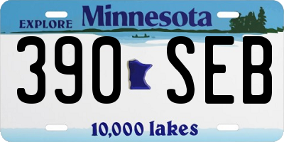 MN license plate 390SEB