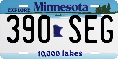 MN license plate 390SEG