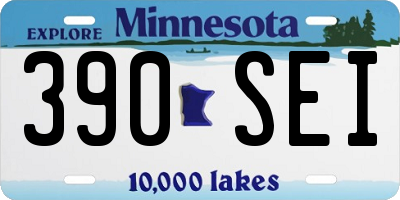 MN license plate 390SEI