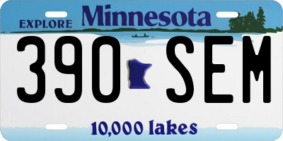 MN license plate 390SEM