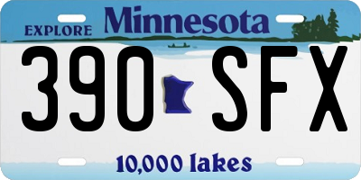 MN license plate 390SFX