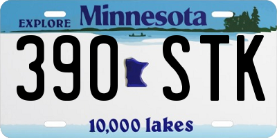 MN license plate 390STK