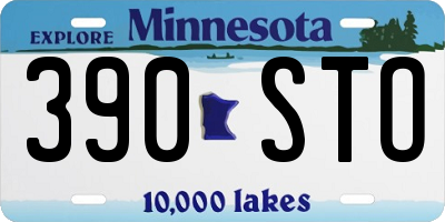 MN license plate 390STO