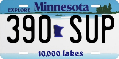 MN license plate 390SUP