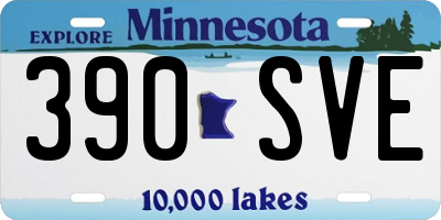 MN license plate 390SVE