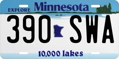 MN license plate 390SWA