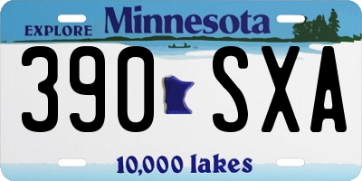 MN license plate 390SXA