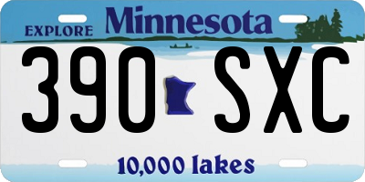 MN license plate 390SXC