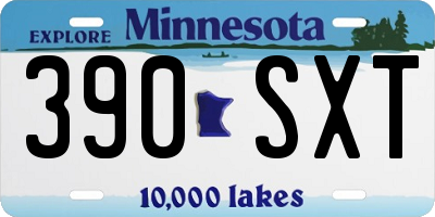 MN license plate 390SXT