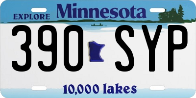MN license plate 390SYP