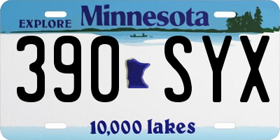 MN license plate 390SYX