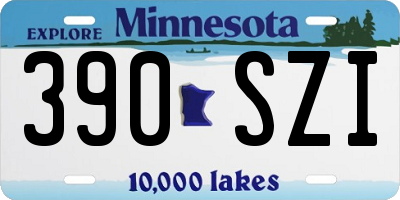 MN license plate 390SZI