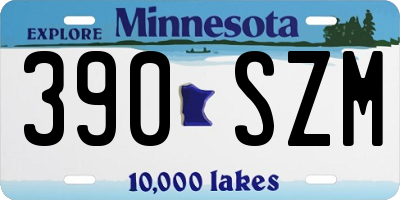 MN license plate 390SZM