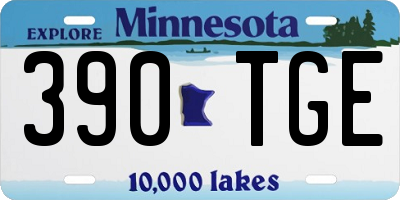 MN license plate 390TGE