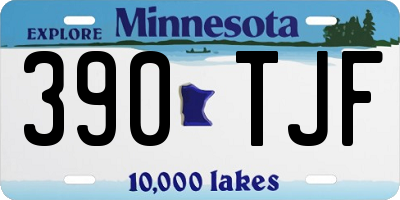 MN license plate 390TJF