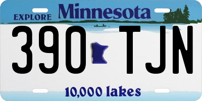 MN license plate 390TJN