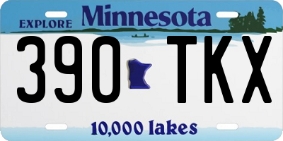 MN license plate 390TKX