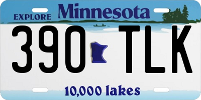 MN license plate 390TLK