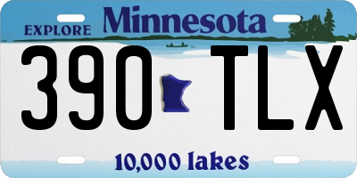 MN license plate 390TLX