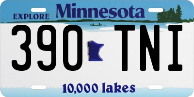 MN license plate 390TNI