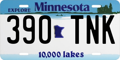 MN license plate 390TNK