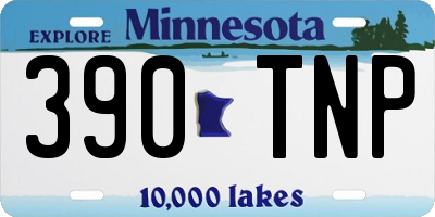 MN license plate 390TNP