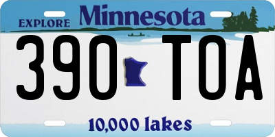 MN license plate 390TOA