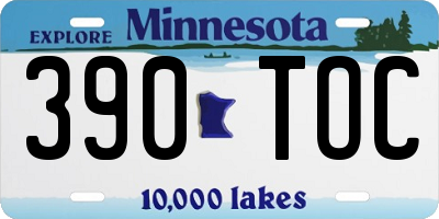 MN license plate 390TOC