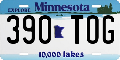 MN license plate 390TOG