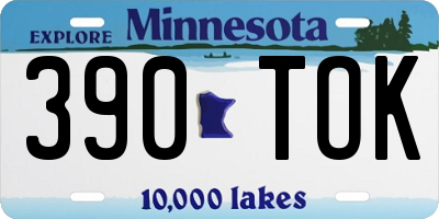 MN license plate 390TOK