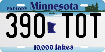 MN license plate 390TOT