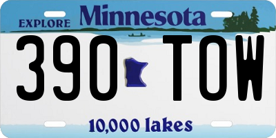 MN license plate 390TOW