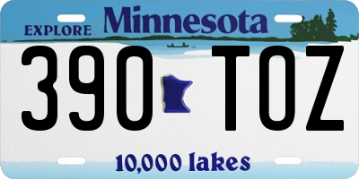 MN license plate 390TOZ