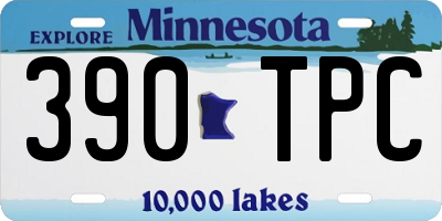MN license plate 390TPC