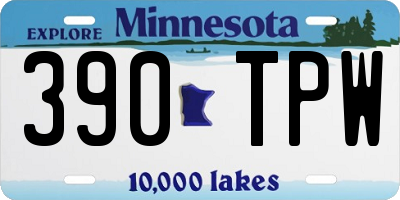 MN license plate 390TPW