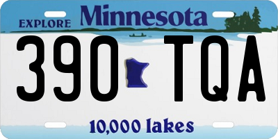 MN license plate 390TQA