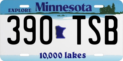 MN license plate 390TSB