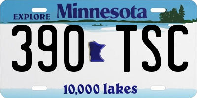 MN license plate 390TSC