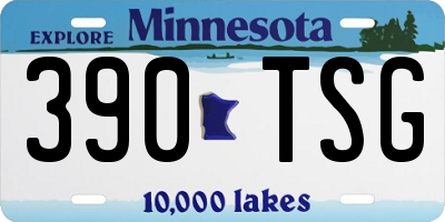 MN license plate 390TSG