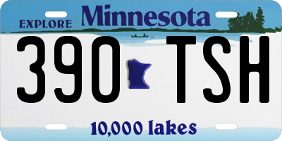 MN license plate 390TSH