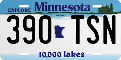 MN license plate 390TSN
