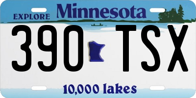 MN license plate 390TSX