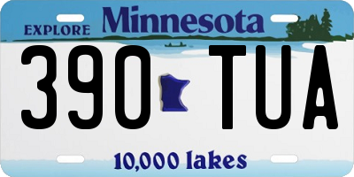 MN license plate 390TUA
