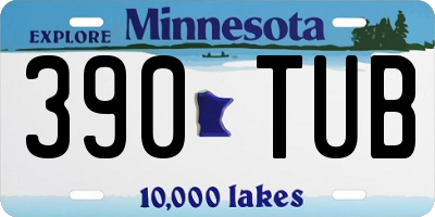 MN license plate 390TUB