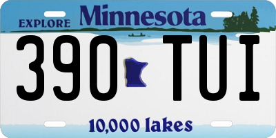 MN license plate 390TUI