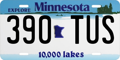 MN license plate 390TUS