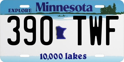 MN license plate 390TWF