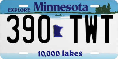MN license plate 390TWT